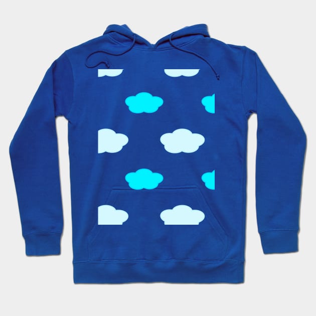 Fluffy Cloud Pattern in Blue Hoodie by Kelly Gigi